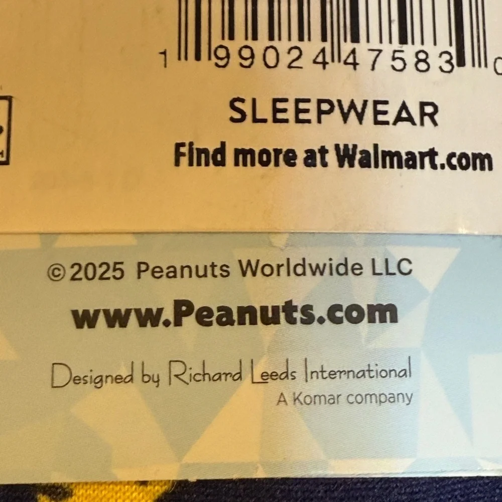 Peanuts Snoopy Blue Holiday Pet Pajamas Holiday Family Pajamas for Dogs Sz M
